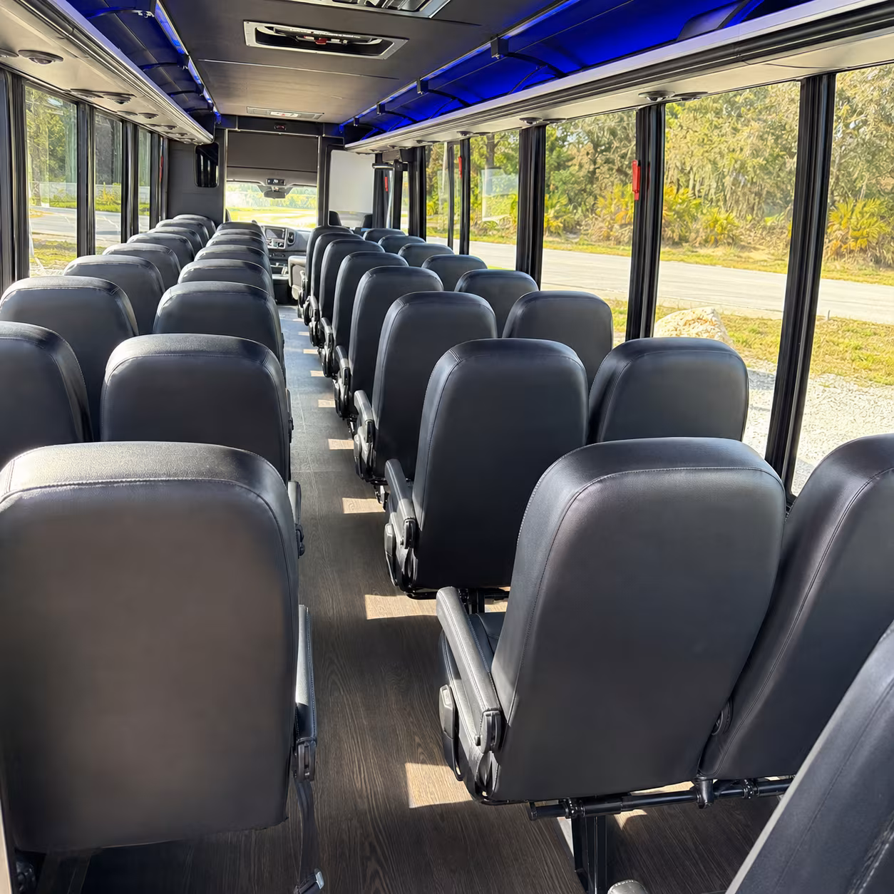 norwalk 28 passenger minibus interior