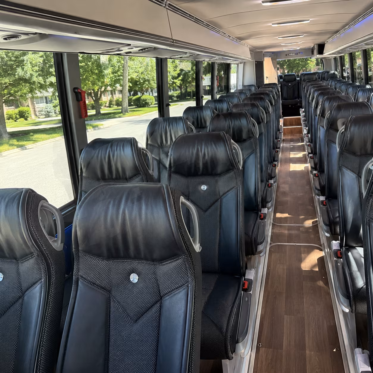 norwalk 40 passenger charter bus inside